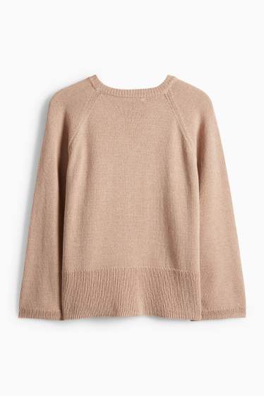 Dámské - Svetr - světle hnědá