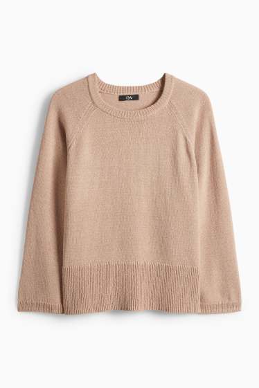 Dámské - Svetr - světle hnědá
