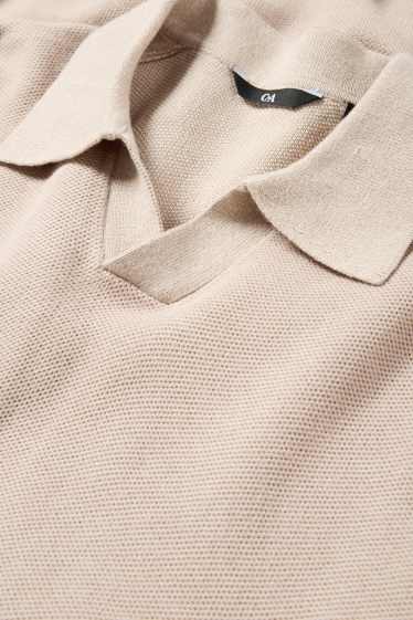 Pánské - Svetr - světle béžová