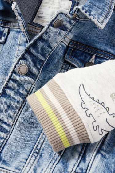 Baby: jongens - Wilde dieren - babyspijkerjasje - jeansblauw