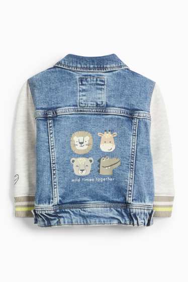 Baby: jongens - Wilde dieren - babyspijkerjasje - jeansblauw