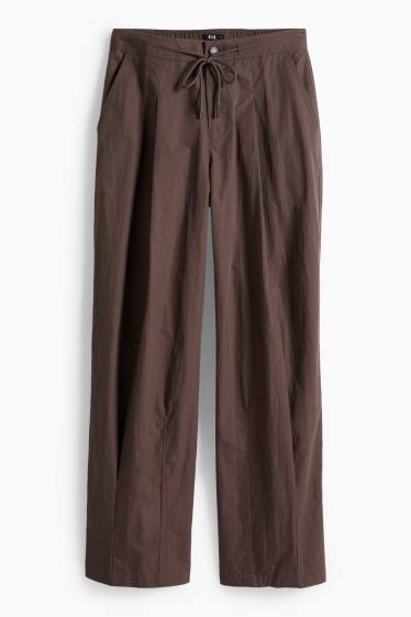 Dámské - Kalhoty - tmavohnědá