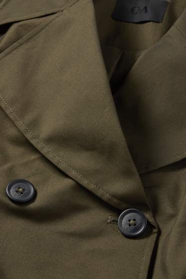 Dames - Korte trenchcoat - donkergroen