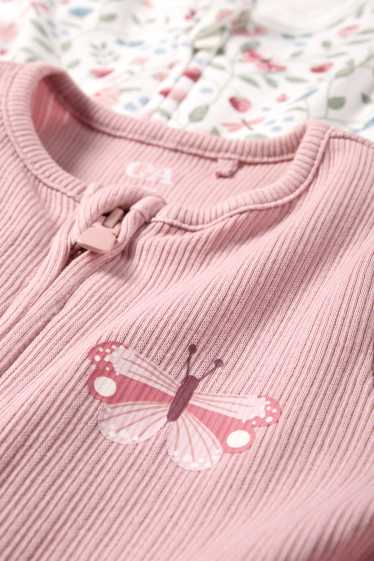 Baby Mädchen - Multipack 2er - Schmetterling - Baby-Schlafanzug - rosa