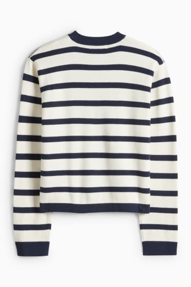 Děti - dívky - Top - tmavomodrá / krémově bílá