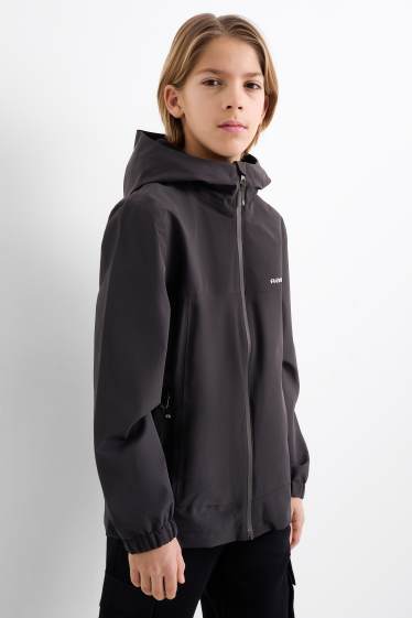 Children Boys - Rain jacket with hood - waterproof - black