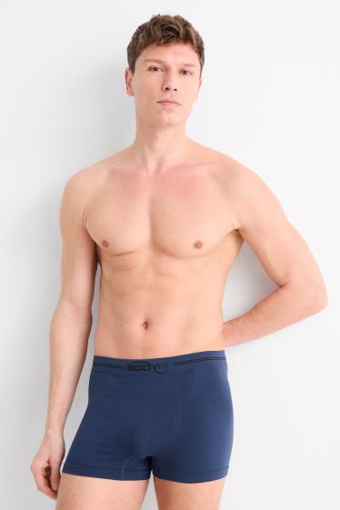 Hommes - Lot de 2 - boxers - sans coutures - bleu