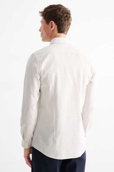 Herren - Businesshemd - Slim Fit - Kent - bügelfrei - strukturiert - hellbeige
