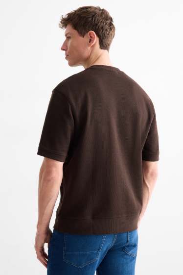 Uomo - T-shirt - relaxed fit - marrone scuro