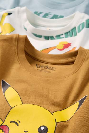 Nen - Paquet de 3 - Pokémon - samarreta de màniga curta - taronja / blau clar