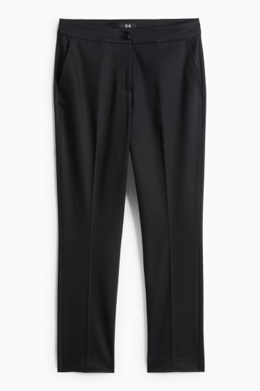 Dames - Pantalon - mid waist - slim fit - zwart