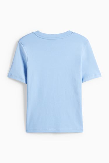 Dámské - Tričko - slim fit - světle modrá