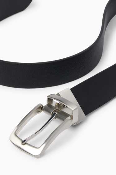 Pánské - Oboustranný pásek - imitace kůže - černá