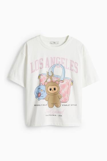 Kinderen: meisjes - T-shirt - crème wit