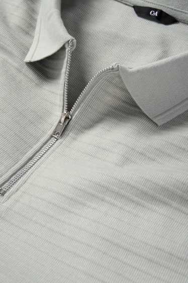 Home - Polo - regular fit - acanalat - gris