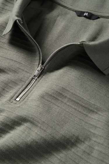 Home - Polo - regular fit - acanalat - verd