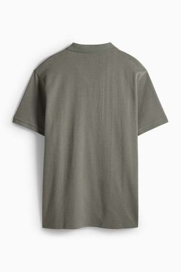 Home - Polo - regular fit - acanalat - verd