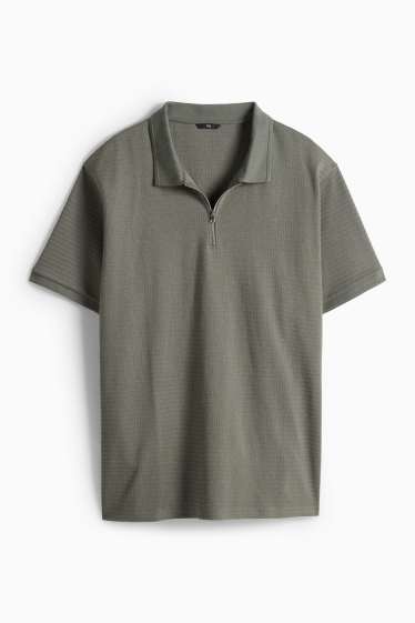 Home - Polo - regular fit - acanalat - verd