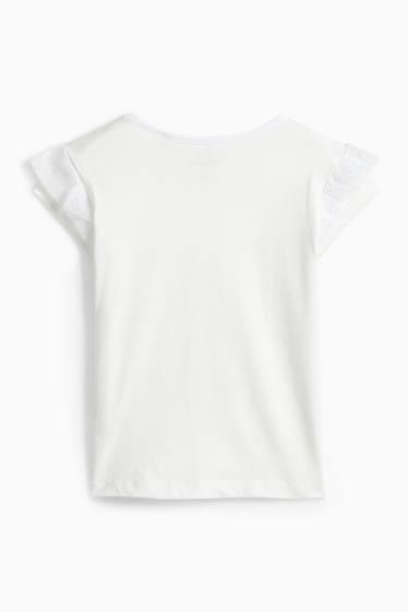 Kinder Mädchen - Die Eiskönigin - Kurzarmshirt - Glanz-Effekt - weiss