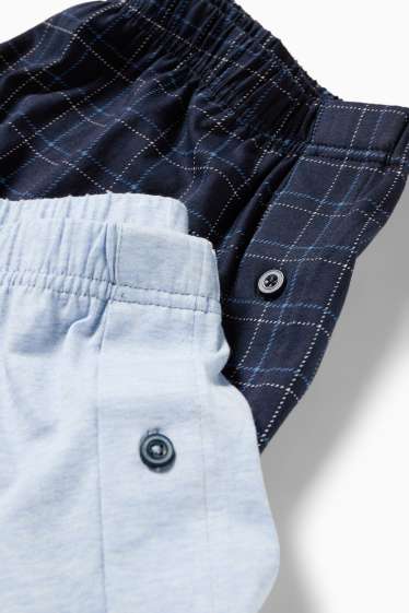 Hommes - Lot de 2 - caleçons - jersey - bleu foncé