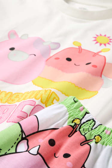 Kinder Mädchen - Squishmallows - Shorty-Pyjama - 2 teilig - weiß / rosa