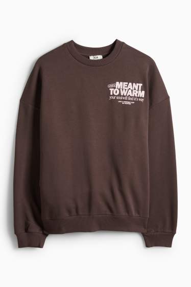 Dames - Oversized sweatshirt - donkerbruin