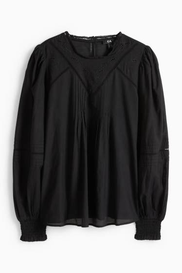 Dona - Brusa - brodat anglès - negre