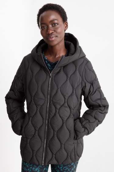 Mujer - Chaqueta acolchada con capucha - negro