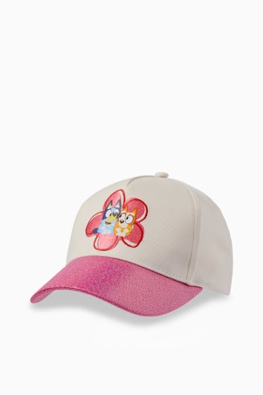 Kinder Mädchen - Bluey - Baseballcap - Glanz-Effekt - cremefarben