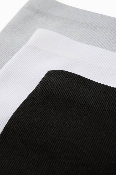 Kinderen: meisjes - Set van 3 - boxershort - ribstof - zwart / grijs