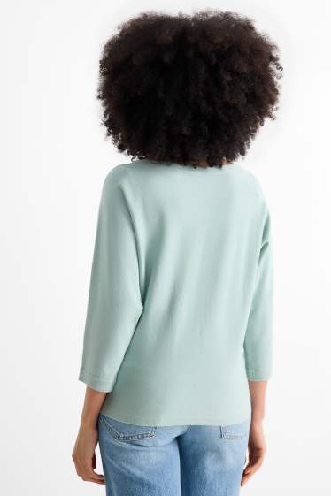 Dámské - Svetr z jemného úpletu - mátově zelená