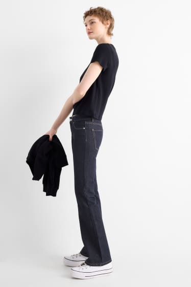 Femei - Bootcut jeans - talie joasă - denim-albastru închis