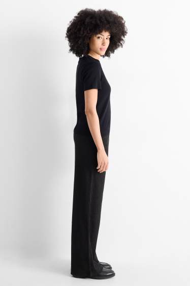 Women - Joggers - textured - black