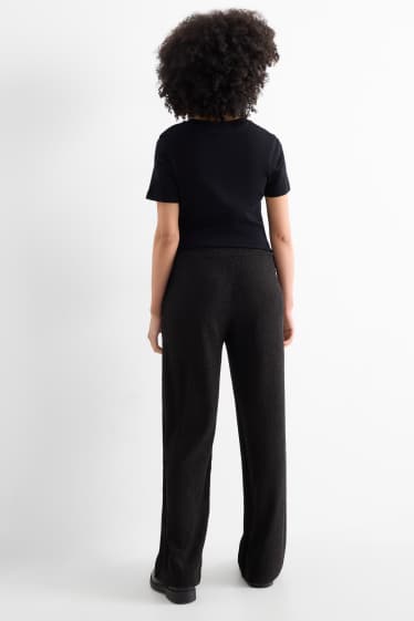 Women - Joggers - textured - black