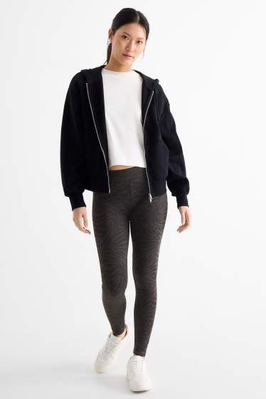 Damen - Leggings - gemustert - schwarz