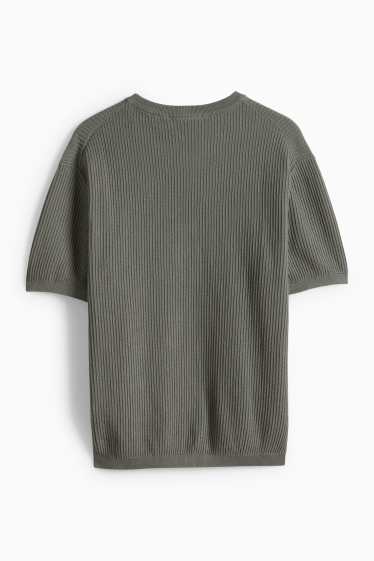 Pánské - Svetr - tmavozelená