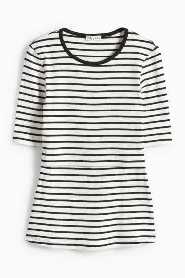 Femmes - T-shirt de grossesse - blanc / noir