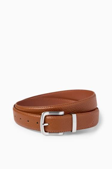 Men - Belt - faux leather - brown