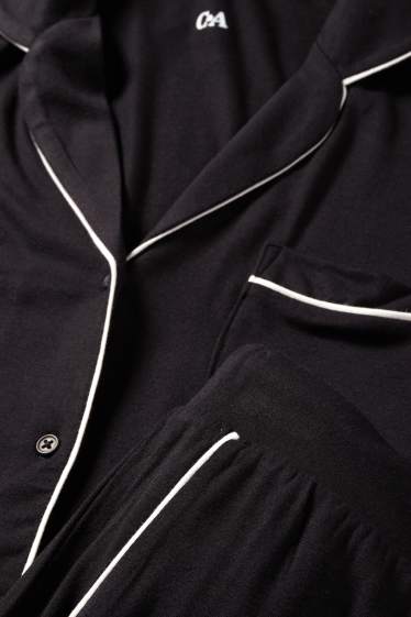Dames - Pyjama van viscose - zwart