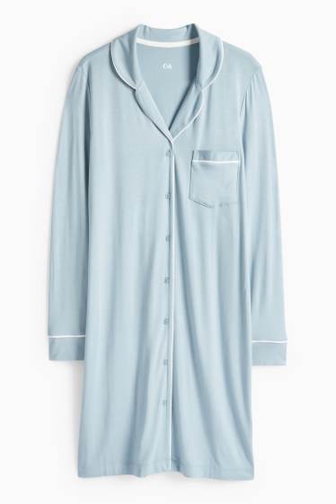Femmes - Chemise de nuit en viscose - bleu clair