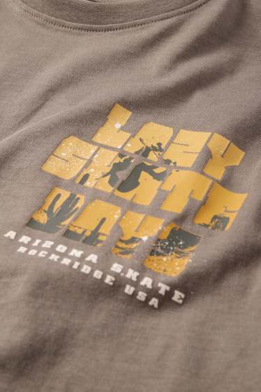 Kinder Jungen - Skate - Kurzarmshirt - taupe