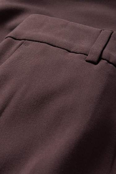 Dona - Pantalons de tela - mid waist - straight leg - marró fosc