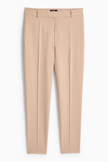 Dames - Business-broek - mid waist - cigarette fit - beige