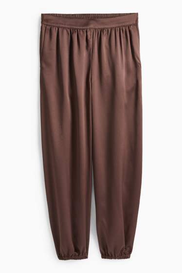 Dámské - Kalhoty - tmavohnědá