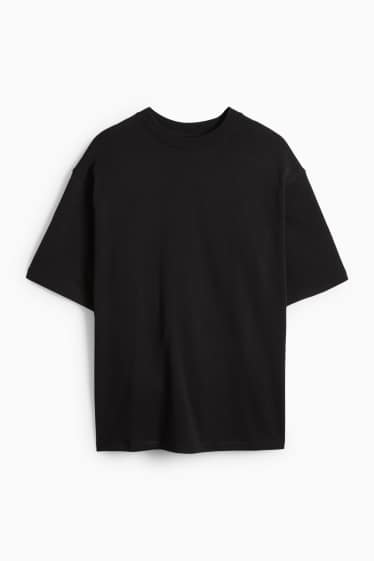 Pánské - Tričko - oversized - černá