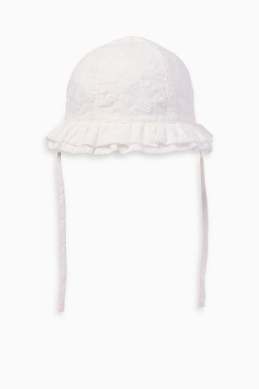 Nadó nena - Barret per a nadó - brodat anglès - blanc