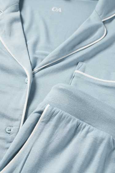 Damen - Viskose-Pyjama - hellblau