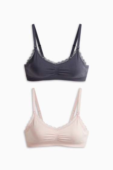 Donna - Confezione da 2 - reggiseno per allattamento - rosa