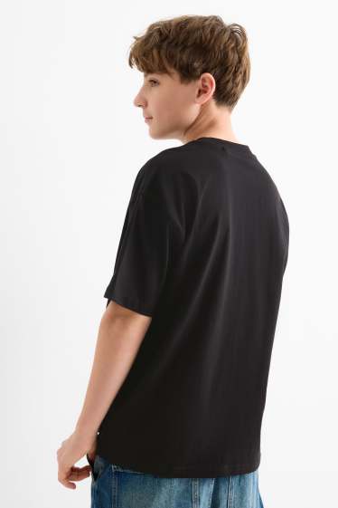 Children Boys - Skateboarder - short sleeve T-shirt - black
