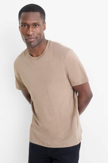 Men - T-shirt - regular fit - taupe